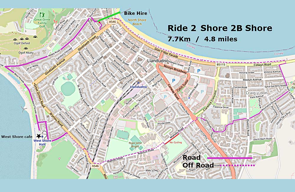 Map, Ride 2 – Shore 2 B Shore 
