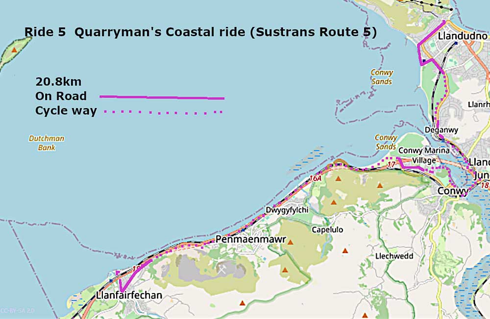 Map, Ride 5 -   Quarryman’s Coastal Ride
